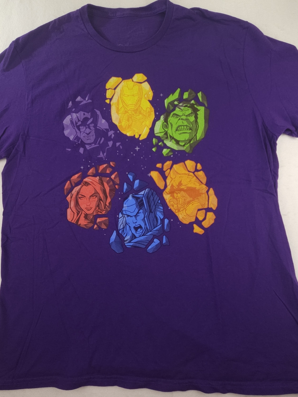 Loot Crate Loot Wear Men's Marvel Hulk Iron Man Thor 2XL Purple Graphic T‑Shirt